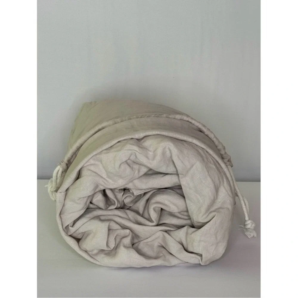Quince European Linen Duvet Cover Set | Full/Queen | Natural Chambray
